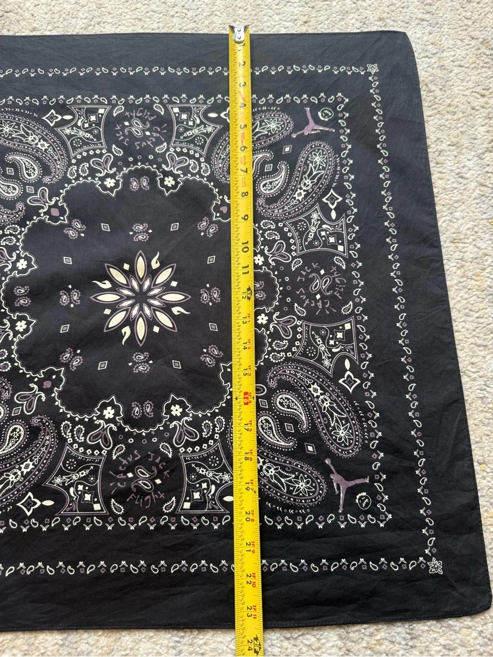 Travis Scott x Jordan Cactus Jack Flight Bandana Black Paisley 23.5”